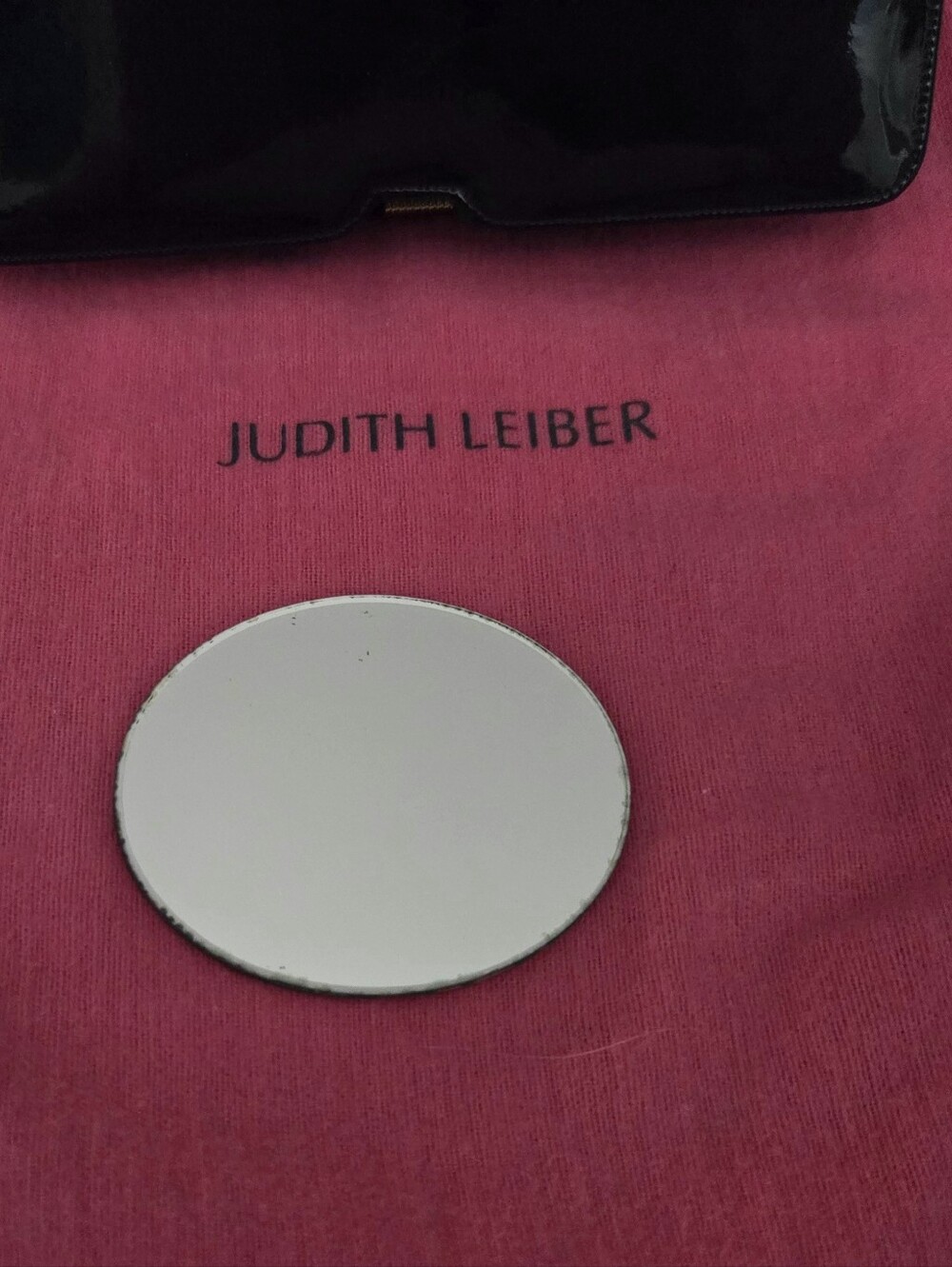 Judith Leiber Black Patent Leather Top-Handle Box Bag with Gold Hardware - Picture 10 of 11